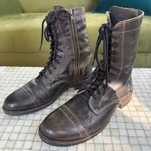 Black leather boots. BED|STU / Bed Stu